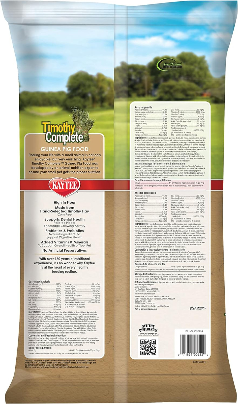 Kaytee Timothy Complete Pet Guinea Pig Food, 9.5 Pound