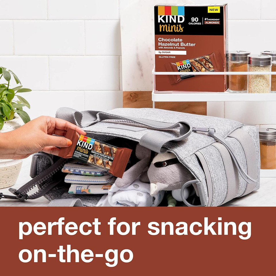 Kind Minis, Chocolate Hazelnut Butter With Almonds & Peanuts, Healthy Snacks, Gluten Free, Low Calorie Snacks, Low Sugar, 10 Count