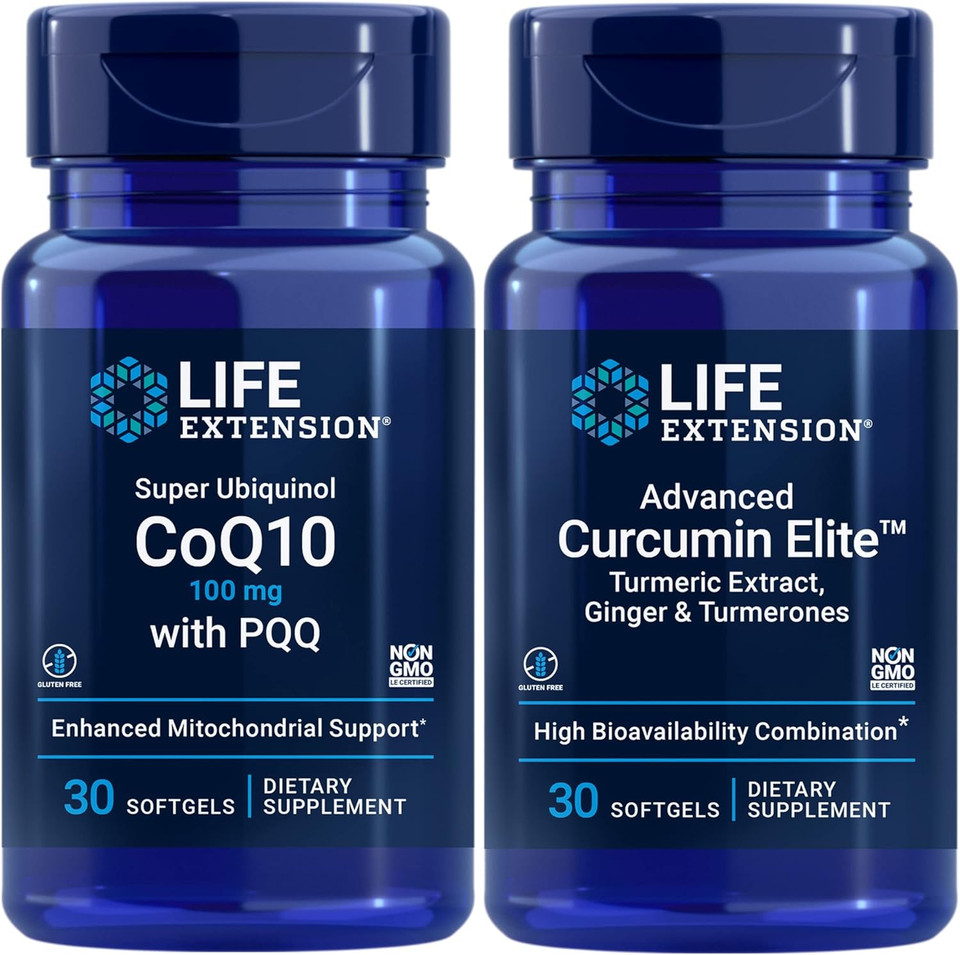 Life Extension Super Ubiquinol Coq10 With Pqq, 100 Mg | Advanced Curcumin Eliteã¢Â Turmeric Extract, Ginger & Turmerones | Heart & Brain Health, Support Healthy Inflammatory And Immune Responses