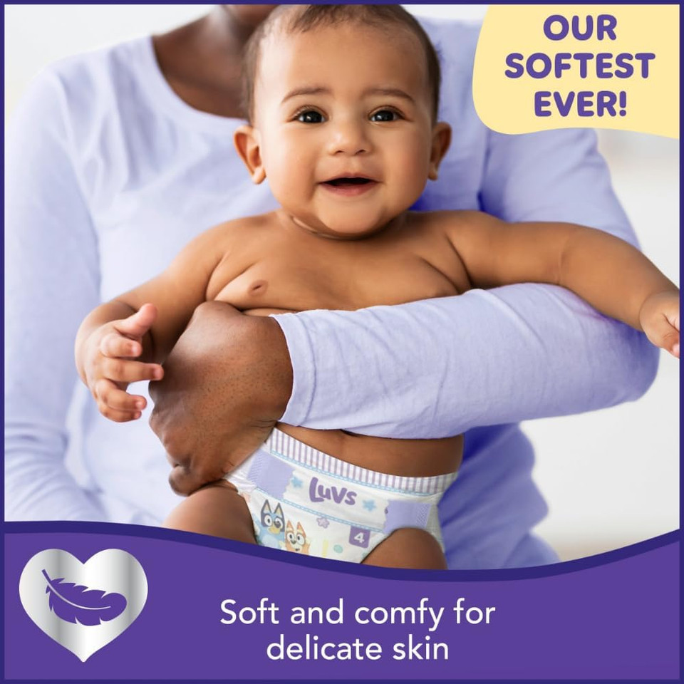 Luvs Platinum Protection Bluey Baby Diapers - Size 2, 264 Count, Disposable Baby Diapers (Packaging May Vary)