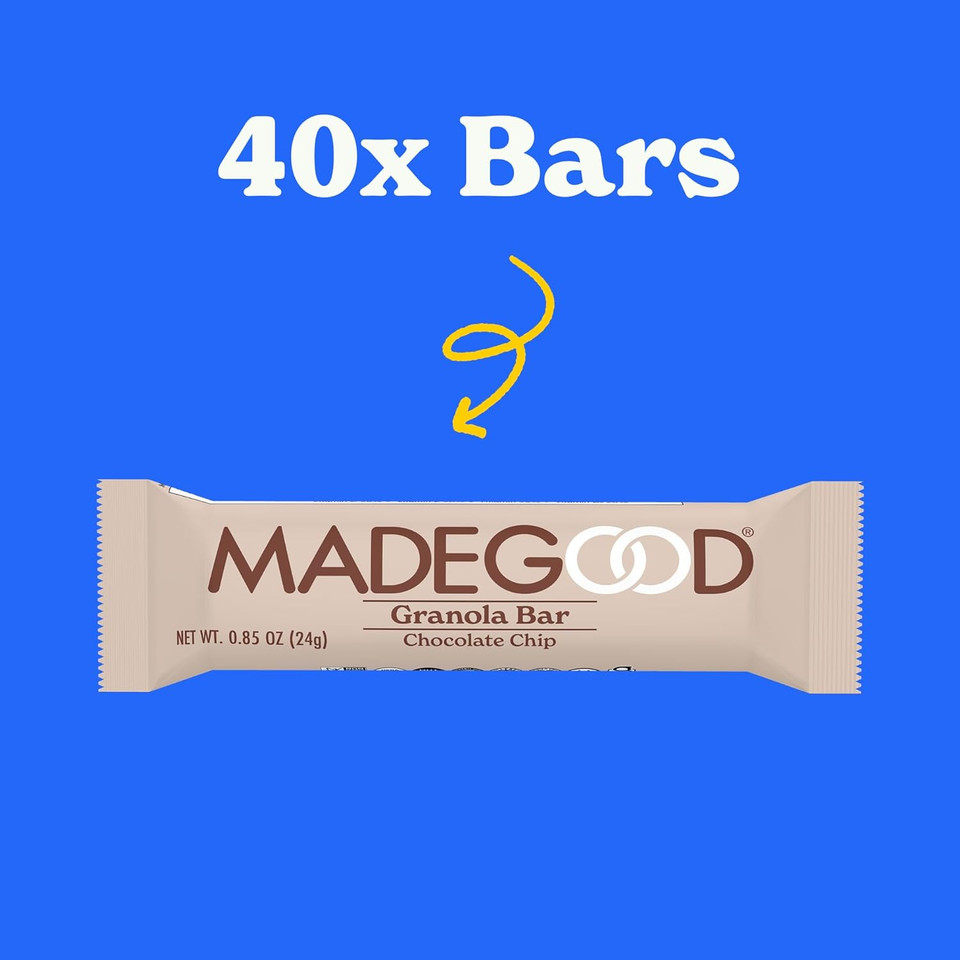 Madegood Granola Bars, 80 Pack (0.85 Oz Each) - Mixed Berry, Chocolate Chip