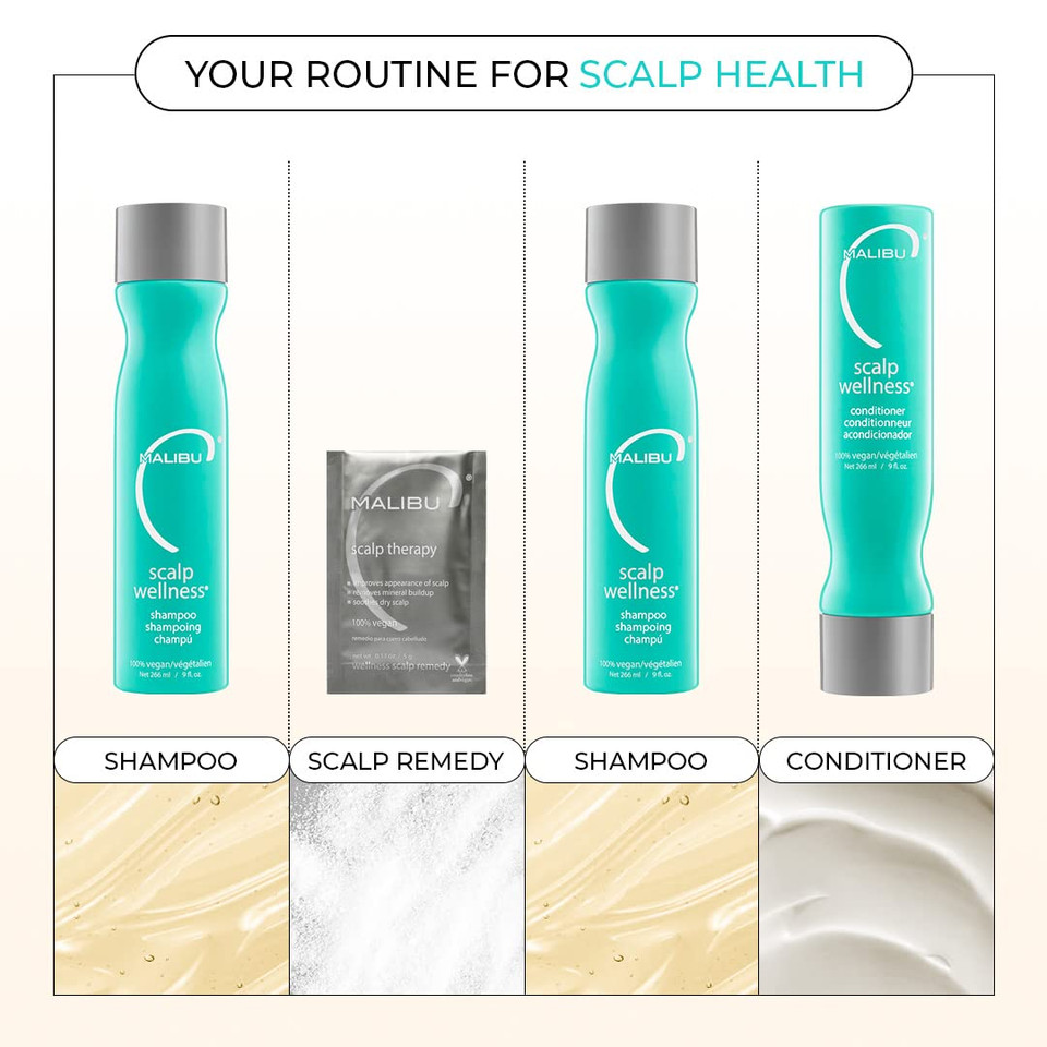 Malibu C Scalp Wellness Shampoo And Conditioner Set (9 Oz) - Nourishing And Restorative Scalp Care For All Hair Types - Gentle Enough For Daily Use - Formulated With Plant Proteins And Vitamin C