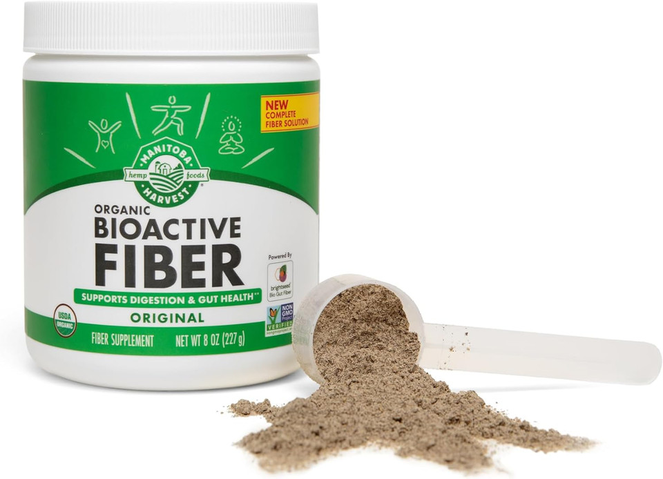 Manitoba Harvest Organic Bioactive Fiber Supplement With 6G Fiber Per Serving  Digestive Hemp & Psyllium Husk Powder  Non-Gmo, Vegan & Kosher, 8Oz