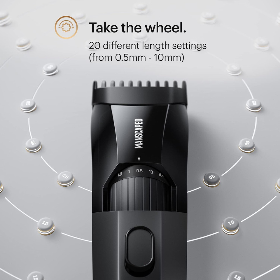 Manscapedã¢Â® Body, Beard & Face Bundle 5.0 - The Lawn Mowerã¢Â® 5.0 Ultra Groin & Body Hair Groomer, The Beard Hedgerã¢Â Premium Beard Trimmer, Weed Whackerã¢Â® 2.0 Nose & Ear Hair Razor, The Shed Toiletry Bag