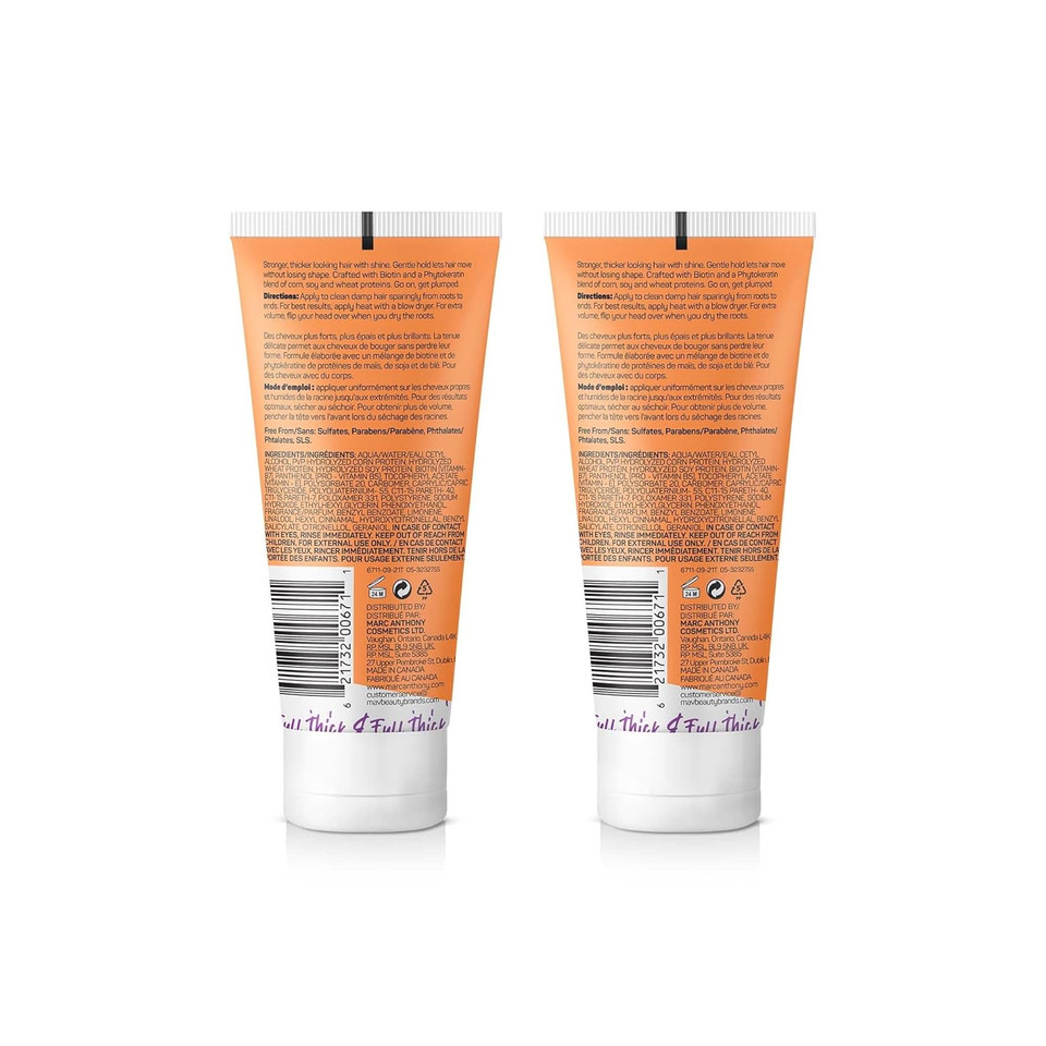 Marc Anthony Instantly Thick Styling Hair Cream (2-Pack) - Vitamin E & Biotin For Thicker, Fuller Hair With Lightweight Hold - Volumizing Product For Thin, Flat Hair