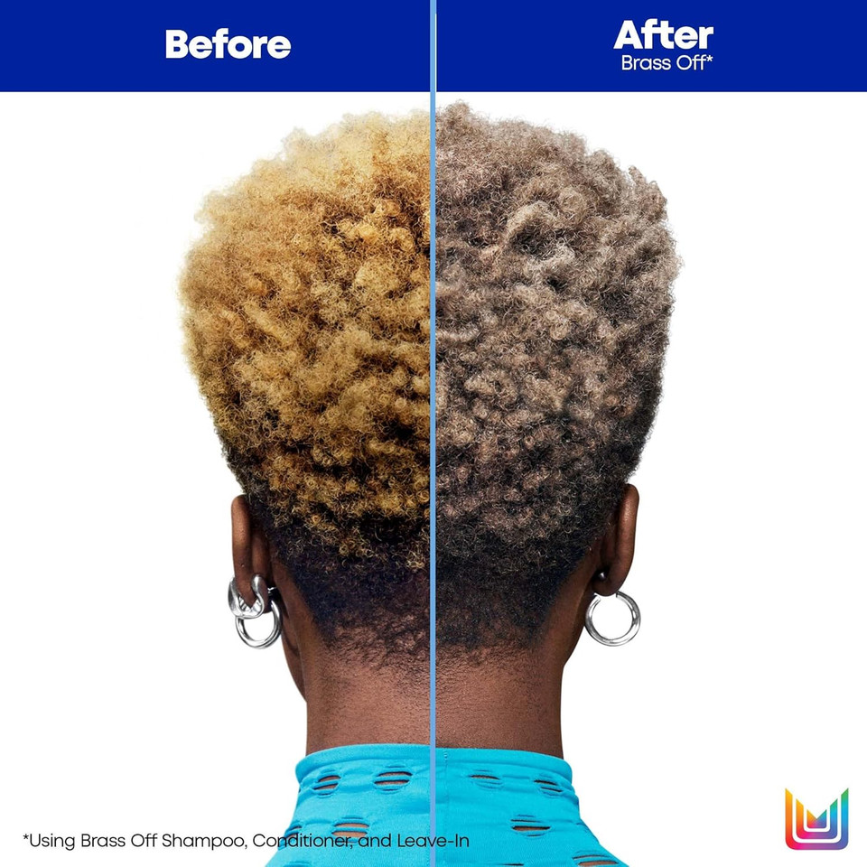 Matrix Brass Off All-In-One Toning Leave-In Spray | Neutralizes Brassy, Orange Tones | Nourishes Hair And Controls Frizz| For Color Treated Hair | 6.8 Fl. Oz
