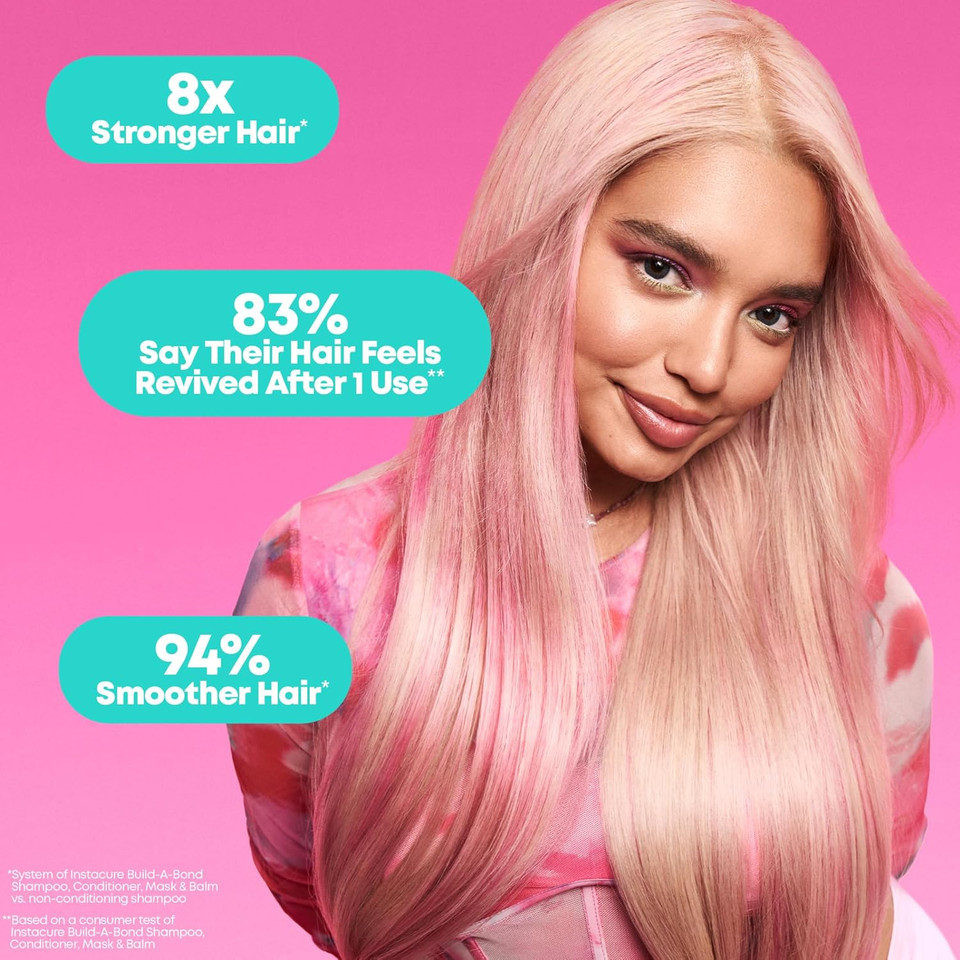 Matrix Instacure Build-A-Bond Mighty Bonds Shampoo And Conditioner Set | Bonding Care | For Very Damaged Hair | Strengthens & Softens | With Citric Acid & Squalane | Vegan, Sulfate-Free, Paraben-Free