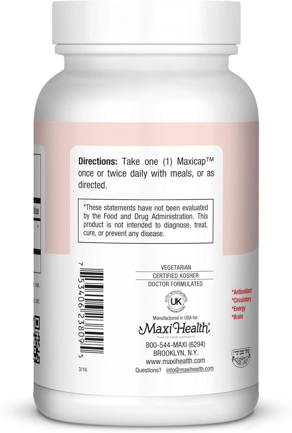 Maxi Health Co Q10 100Mg - Coenzyme Q10 Supplement - Heart Health - 90 Liquid Capsules - Kosher,Lcq