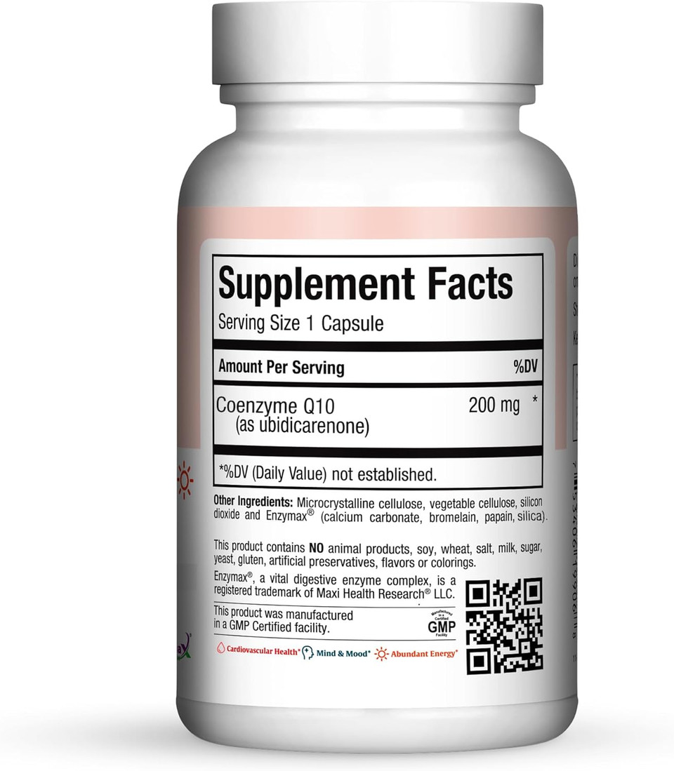 Maxi Health Co Q10 100Mg - Coenzyme Q10 Supplement - Heart Health - 90 Liquid Capsules - Kosher,Lcq