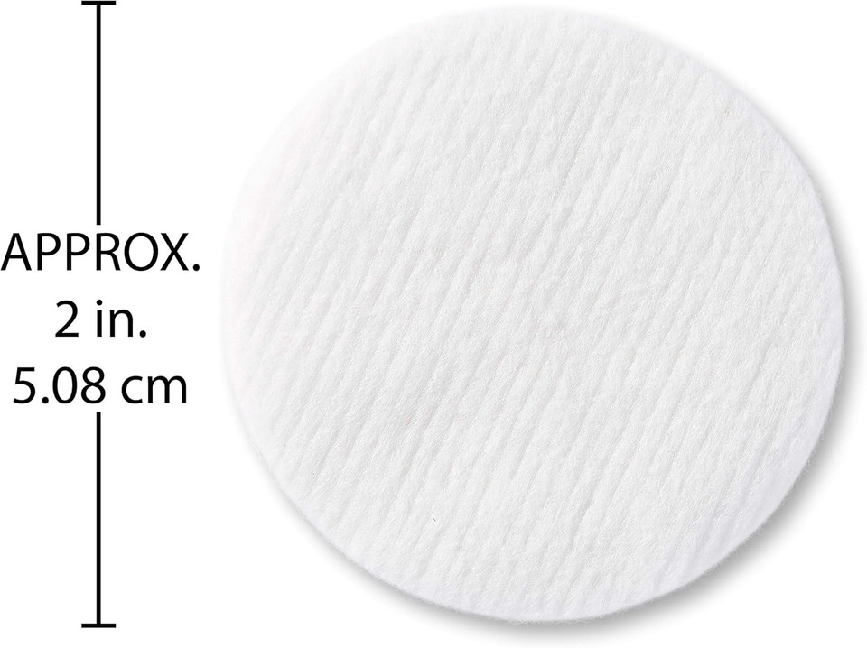 Medline Simply Soft Cotton Rounds (300 Count), 100% Cotton Absorbent And Textured Cotton Pads, Lint-Free