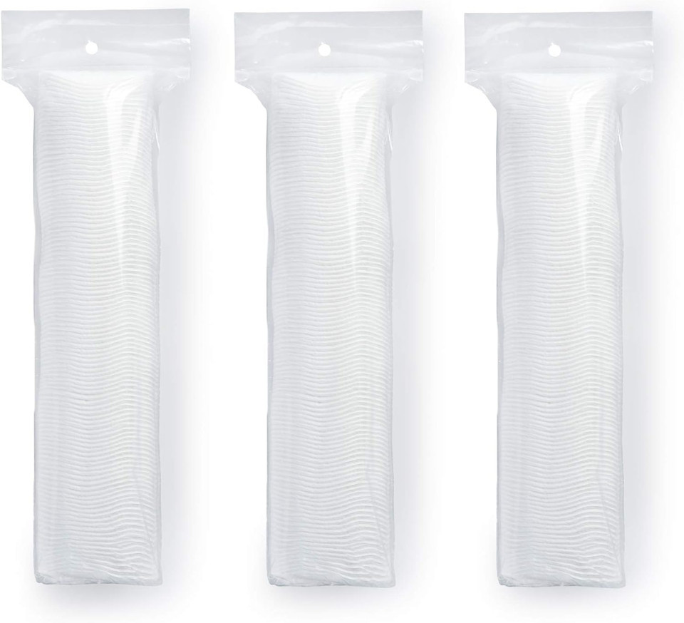 Medline Simply Soft Cotton Rounds (300 Count), 100% Cotton Absorbent And Textured Cotton Pads, Lint-Free