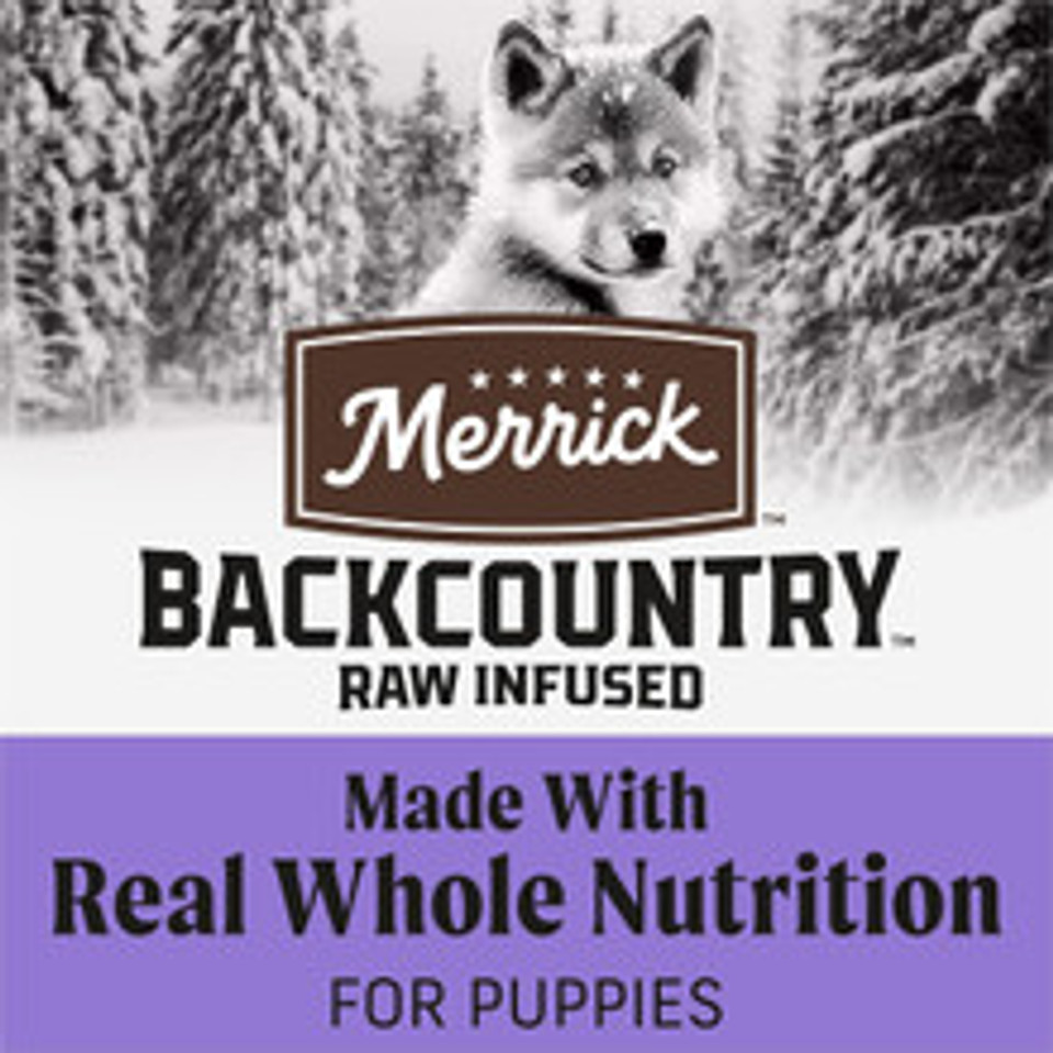 Merrick Backcountry Healthy Grains Premium Dry Puppy Food, Kibble With Freeze Dried Raw Pieces, Chicken - 4.0 Lb. Bag