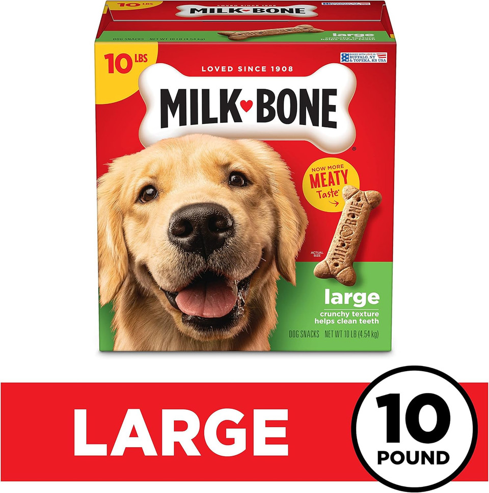 Milk-Bone Original Dog Treats For Large Dogs, 10 Pound, Crunchy Biscuit Helps Clean Teeth