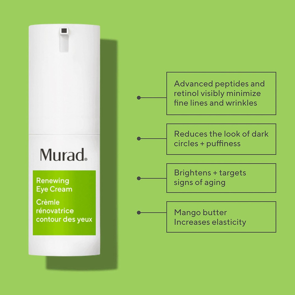 Murad Renewing Eye Cream - Resurgence Multi-Action Anti-Aging Eye Cream With Advanced Peptides And Retinol  Brightening Eye Lift Firming Treatment Visibly Minimizes Wrinkles, 0.5 Fl Oz
