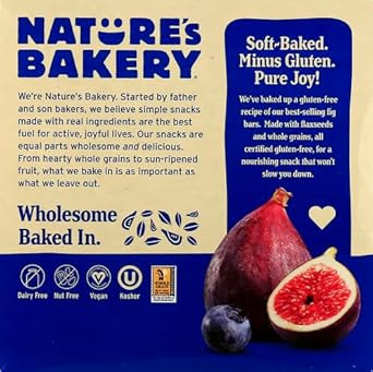 Natureã¢ÂS Bakery Gluten Free Fig Bars, Blueberry, Real Fruit, Vegan, Non-Gmo, Snack Bar, 1 Box With 6 Twin Packs (6 Twin Packs)