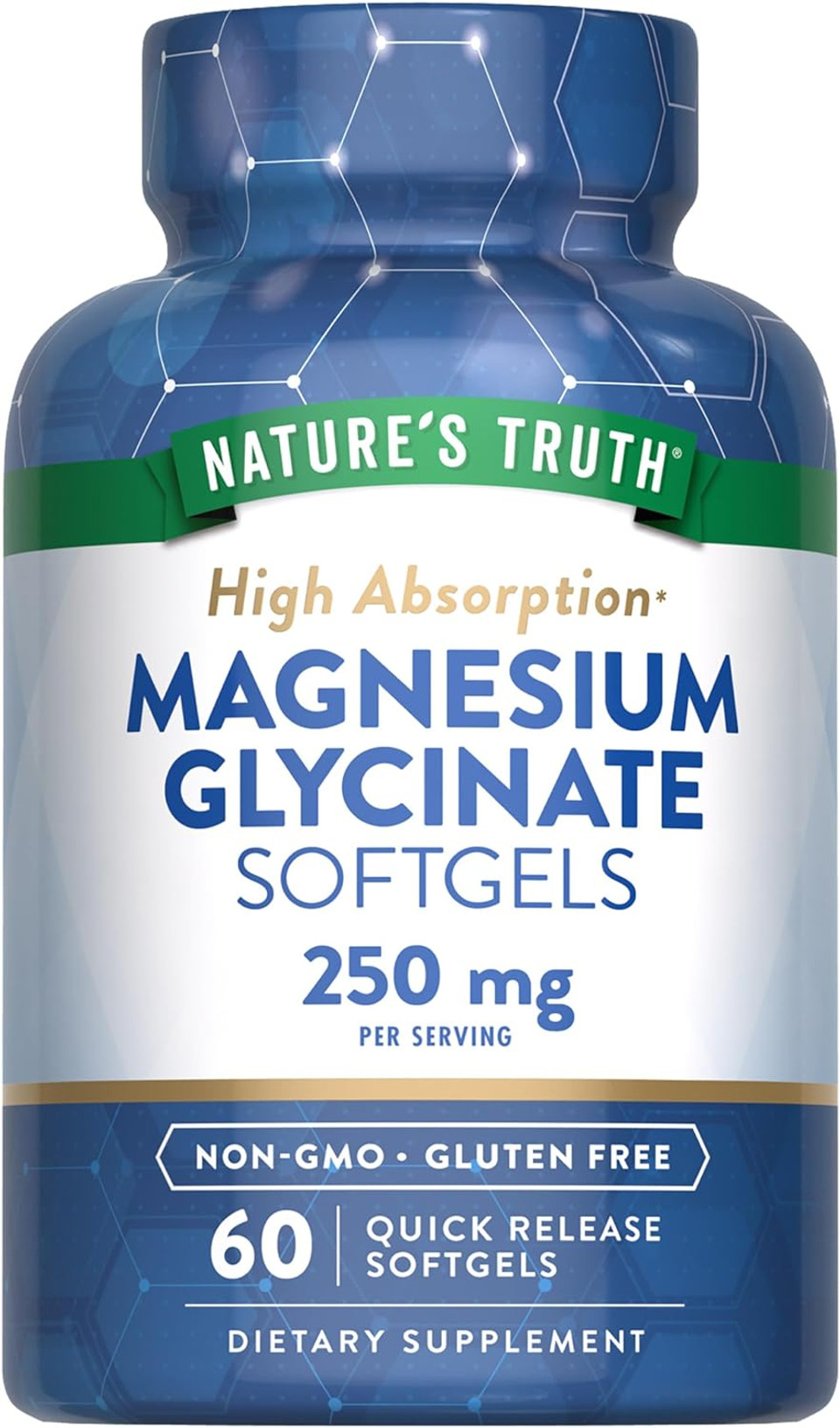 Nature'S Truth Magnesium Glycinate Softgels | 250Mg | 60 Pills | High Absorption | Non-Gmo & Gluten Free Supplement