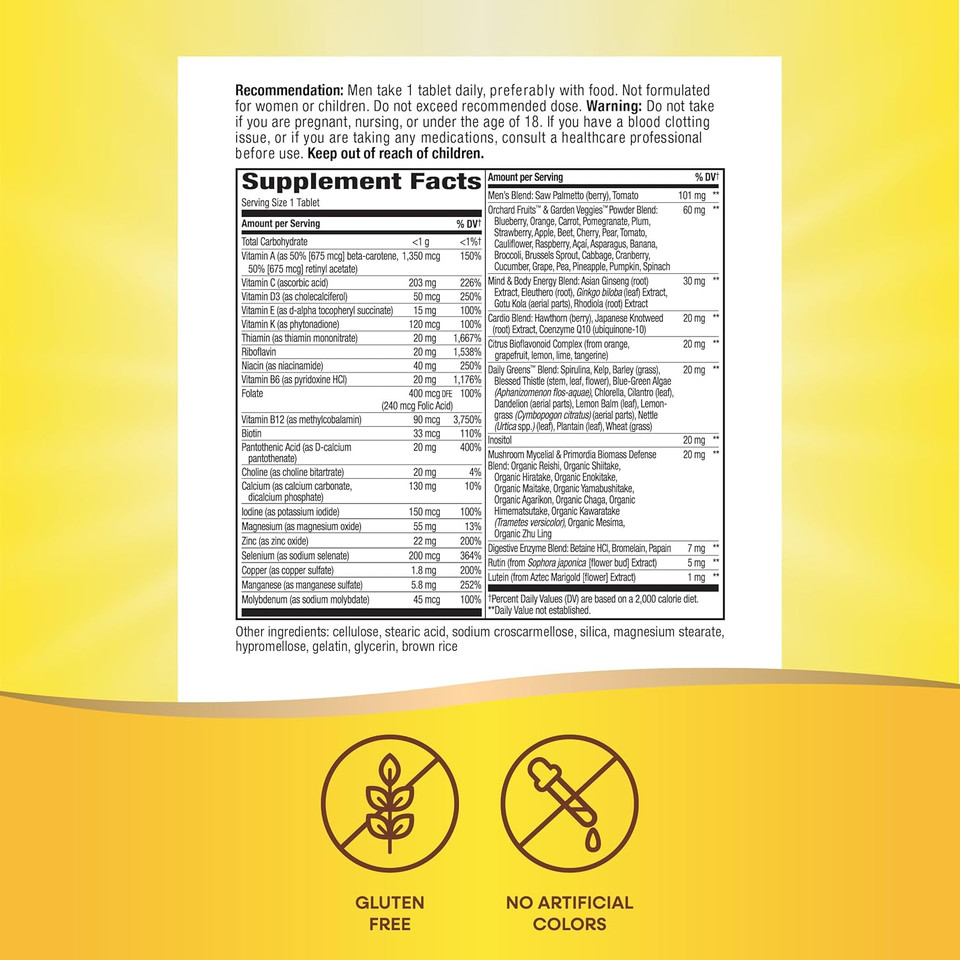 Nature'S Way Alive! Menã¢ÂS 50+ Daily Ultra Multivitamin, High Potency Formula, Supports Healthy Brain, Eyes & Heart*, With Methlyated B12, Gluten-Free, 150 Tablets (Packaging May Vary) Nature'S Way Alive! Menã¢ÂS 50+ Daily Ultra Multivitamin, High Potency Formula, Supports Healthy Brain, Eyes & Heart*, With Methlyated B12, Gluten-Free, 150 Tablets (Packaging May Vary)