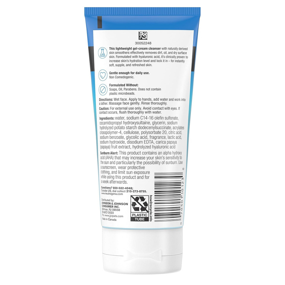 Neutrogena Hydro Boost Gentle Exfoliating Daily Facial Cleanser With Hyaluronic Acid, Face Wash Clinically Proven To Increase Skin'S Hydration Level, Oil-Free & Non-Comedogenic, 5 Oz (Pack Of 3)