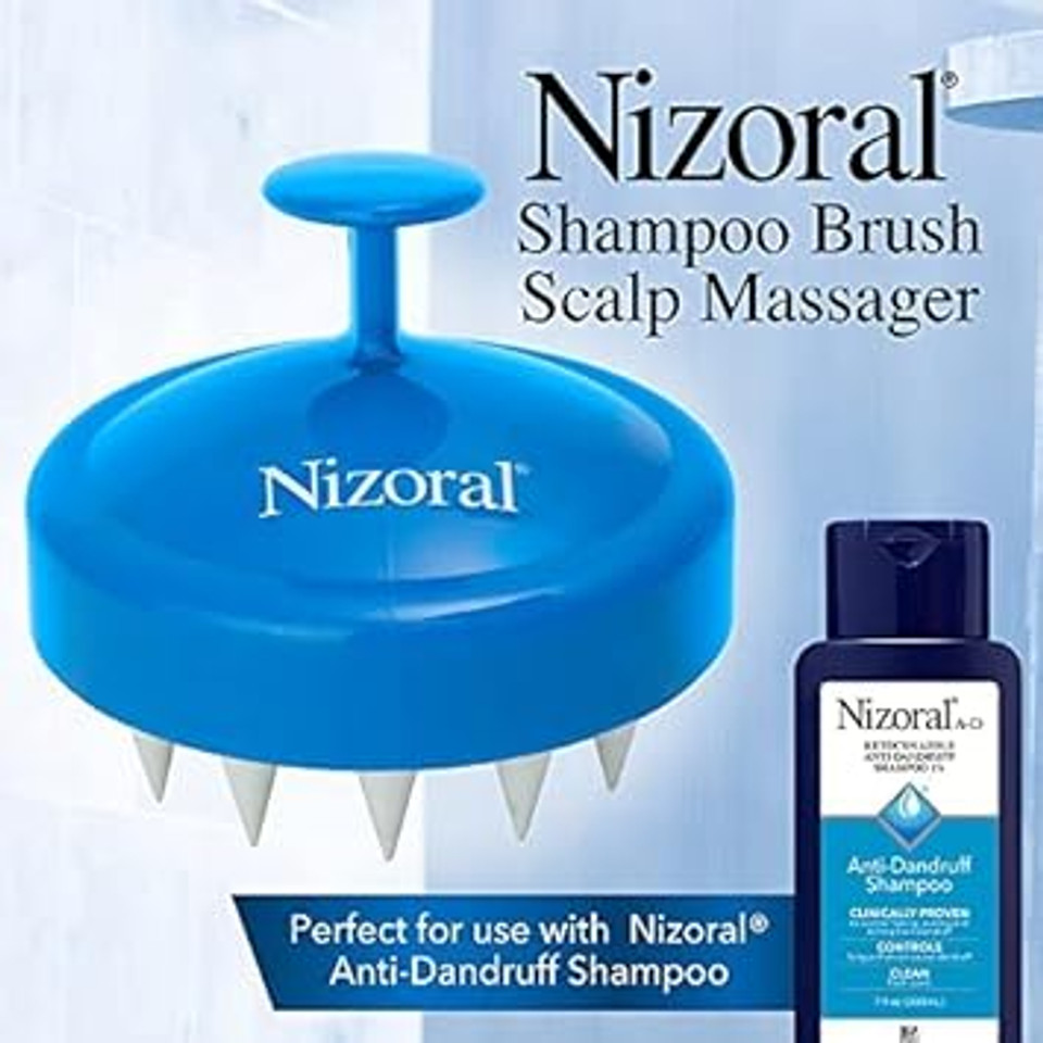 Nizoral Hair Shampoo Brush With Soft Silicone Scalp Massager Brush Head, For All Hair Types, Deep Cleanses Scalp And Removes Dead Flaky Skin And Residue Nizoral Hair Shampoo Brush With Soft Silicone Scalp Massager Brush Head, For All Hair Types, Deep Cleanses Scalp And Removes Dead Flaky Skin And Residue