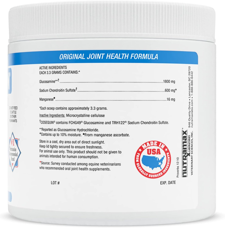 Nutramax Cosequin Original Joint Health Supplement For Horses - Powder With Glucosamine And Chondroitin, 280 Grams