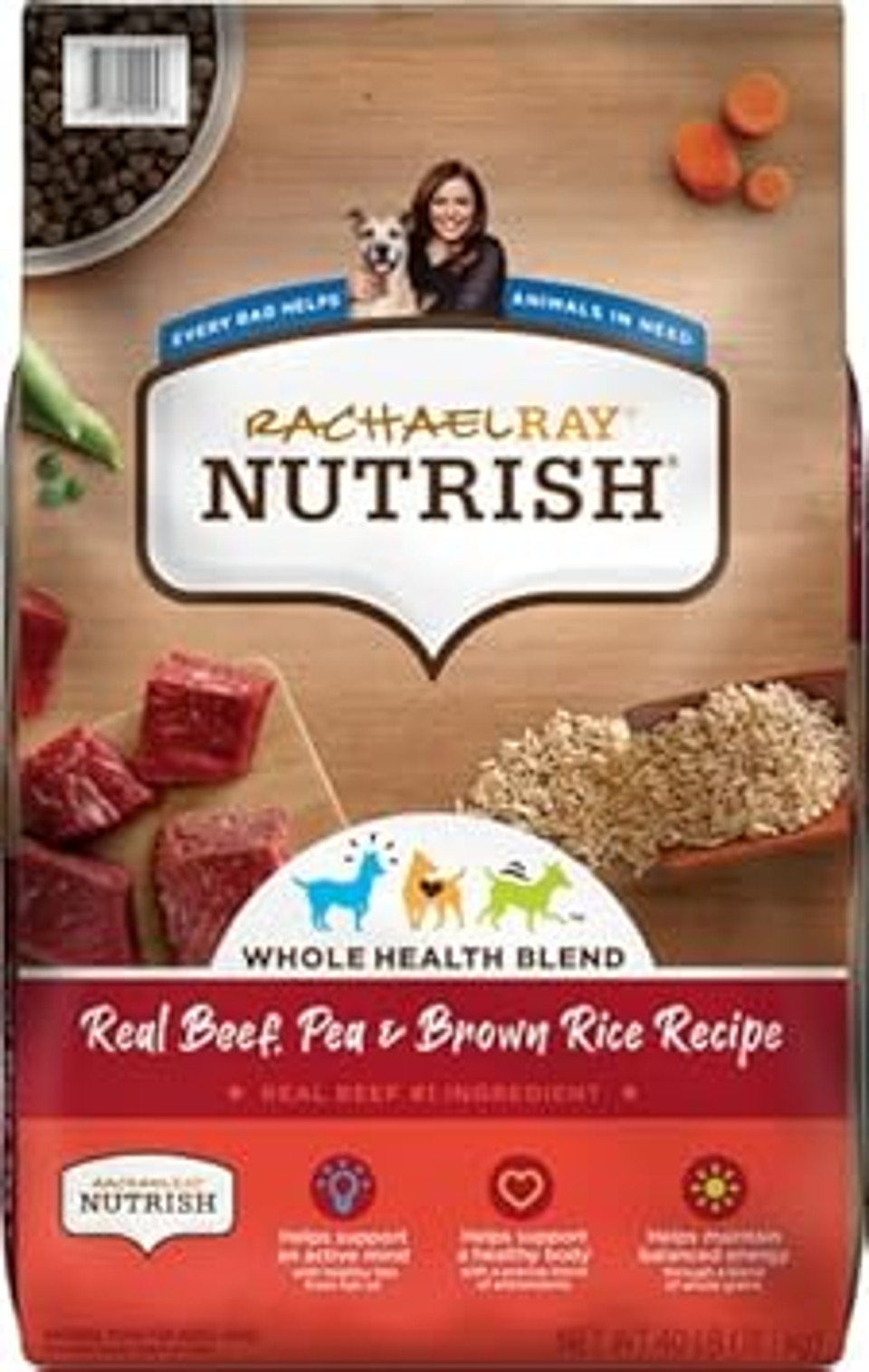 Nutrish Rachael Ray Premium Natural Dry Dog Food, Real Beef, Pea, & Brown Rice Recipe, 40 Pounds