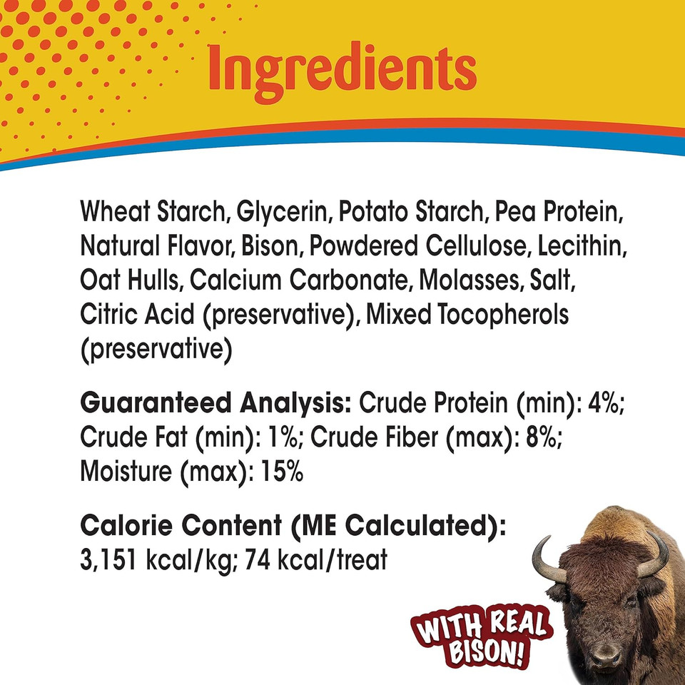 Nylabone Nubz Wild Natural Edible Chew Treats For Dogs, Made In Usa, Bison Flavor, Small - Up To 25 Lbs. (4 Count)
