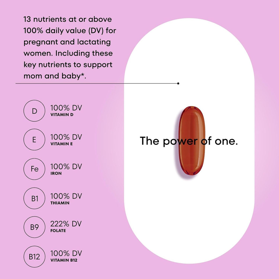 One A Day Women'S Prenatal 1 Multivitamin, Supplement For Before, During, And Post Pregnancy, Including Vitamins A, C, D, E, B6, B12, And Omega-3 Dha, 90 Count (Packaging May Vary)