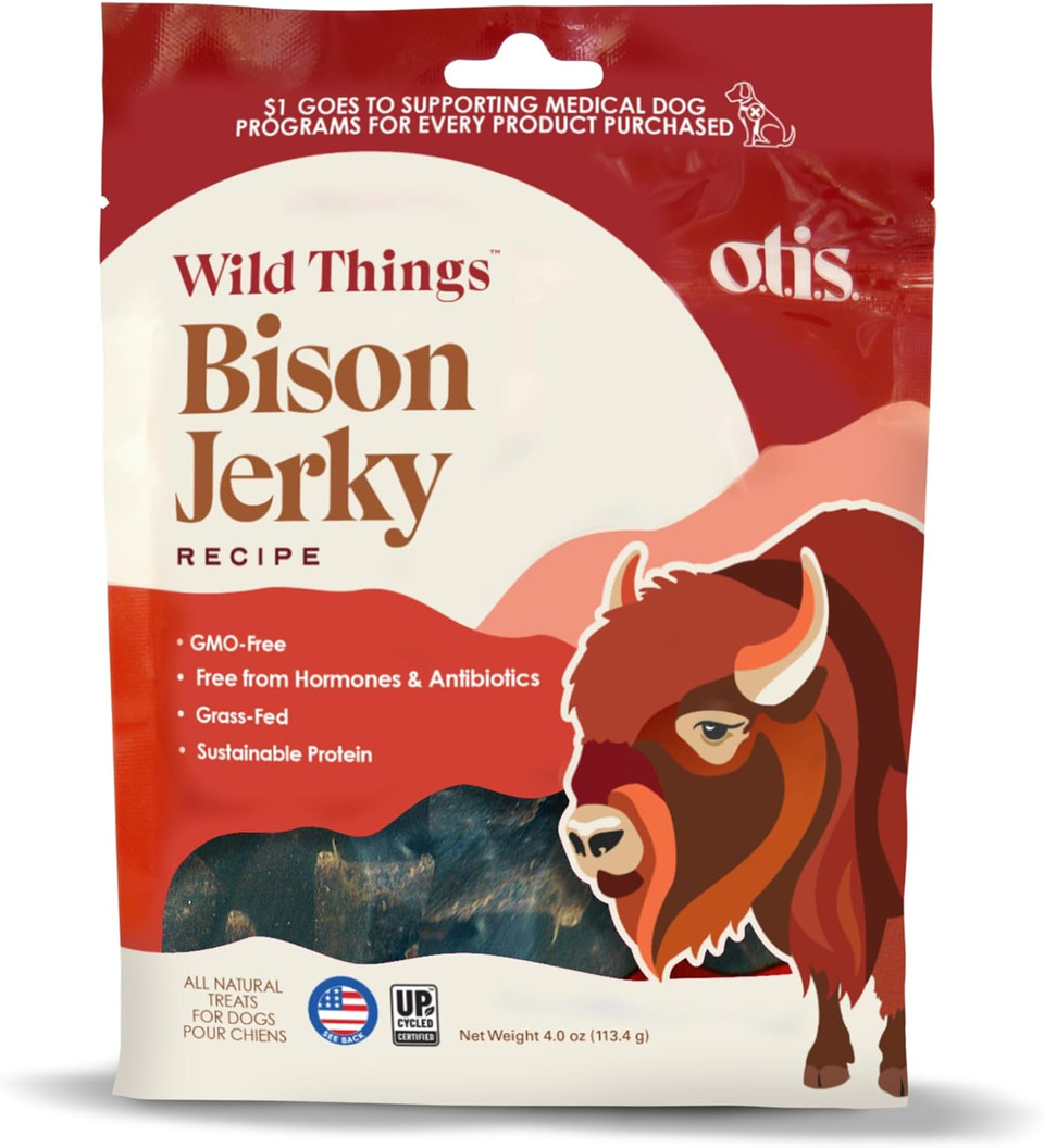 Otis Jerky Bundle For Dogs | Protein Packed, Pasture-Raised, Grass-Fed Venison Jerky Dog Treats Healthy Dog Treats - Wild Things | 4 Ounce Bag