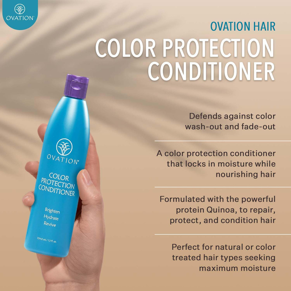 Ovation Hair 3-Step Bundle - Volume Shampoo, Cell Therapy For Growth & Healthy Scalp, Color Conditioner For Fine, Dyed Or Bleached Hair