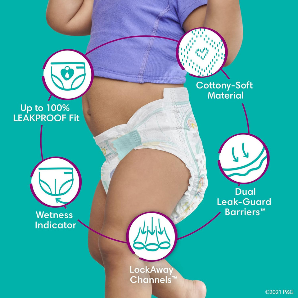 Pampers Cruisers Diapers - Size 5, 60 Count, Disposable Active Baby Diapers With Custom Stretch