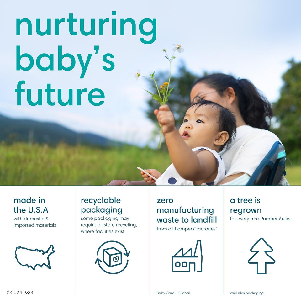 Pampers Pure Protection Disposable Baby Diapers Starter Kit (2 Month Supply), Sizes 1 (198 Count) & 2 (186 Count) With Aqua Pure Sensitive Wipes, 12X Pop-Top Packs (672 Count)