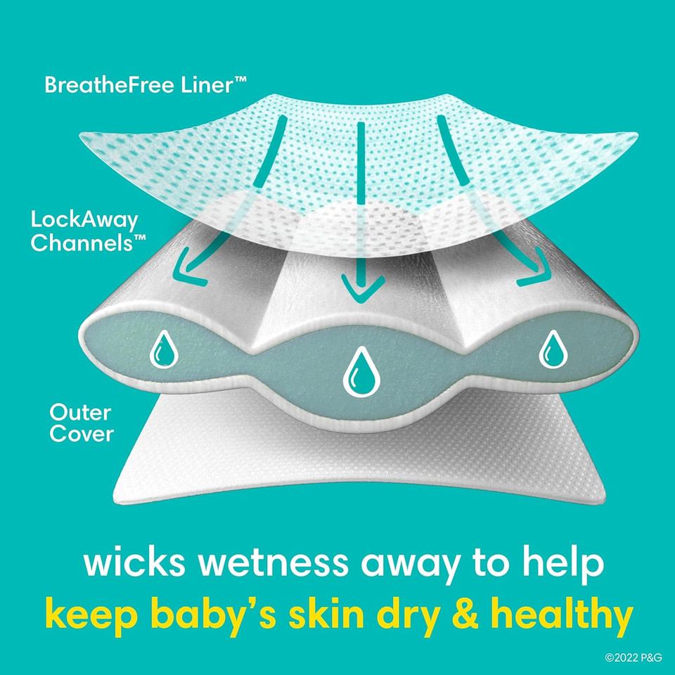 Pampers Swaddlers Disposable Baby Diapers Size 6, One Month Supply (108 Count) With Sensitive Water Based Baby Wipes 4X Pop-Top Packs (336 Count)