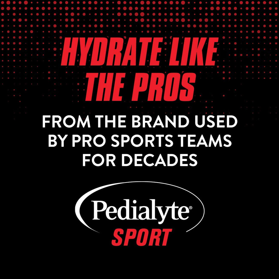 Pedialyte Sport Electrolyte Drink, Fast Hydration With 5 Key Electrolytes For Muscle Support Before, During, & After Exercise, Fruit Punch, 1 Liter, Pack Of 4