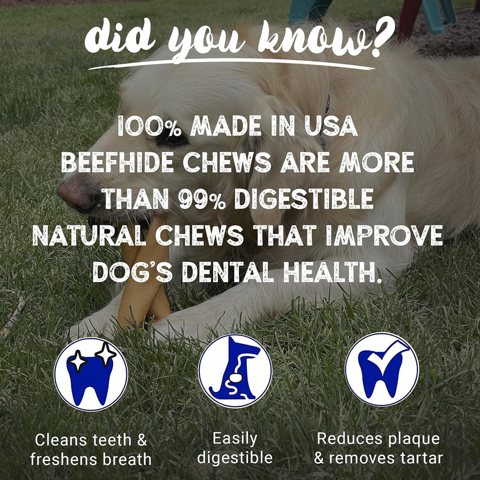 Pet Factory 100% Made In Usa Beefhide Chips Dog Chew Treats - Beef & Chicken Flavor, 8 Oz