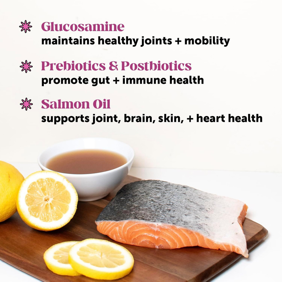 Pet Honesty Dog Multivitamin Supplement With Salmon Oil For Dogs - Allergy Itch Relief, Digestion, Skin & Coat Health, Liquid Supplement - Dog Food Topper Bone Broth With Prebiotics (12 Oz)