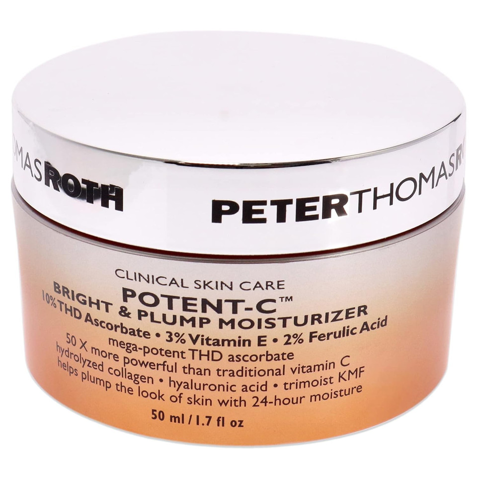 Peter Thomas Roth | Potent-C Bright & Plump Moisturizer | Brightening Vitamin C Moisturizer And Anti-Aging Cream With Collagen Light Blue 1.69 Fl Oz