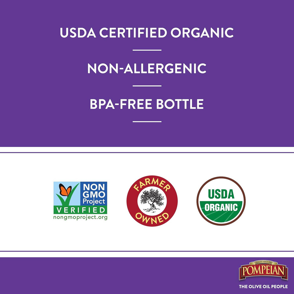 Pompeian Gourmet Organic Balsamic Vinegar, Perfect For Salad Dressings, Marinades & Vegetables, Non-Allergenic, Non-Gmo, 16 Fl. Oz