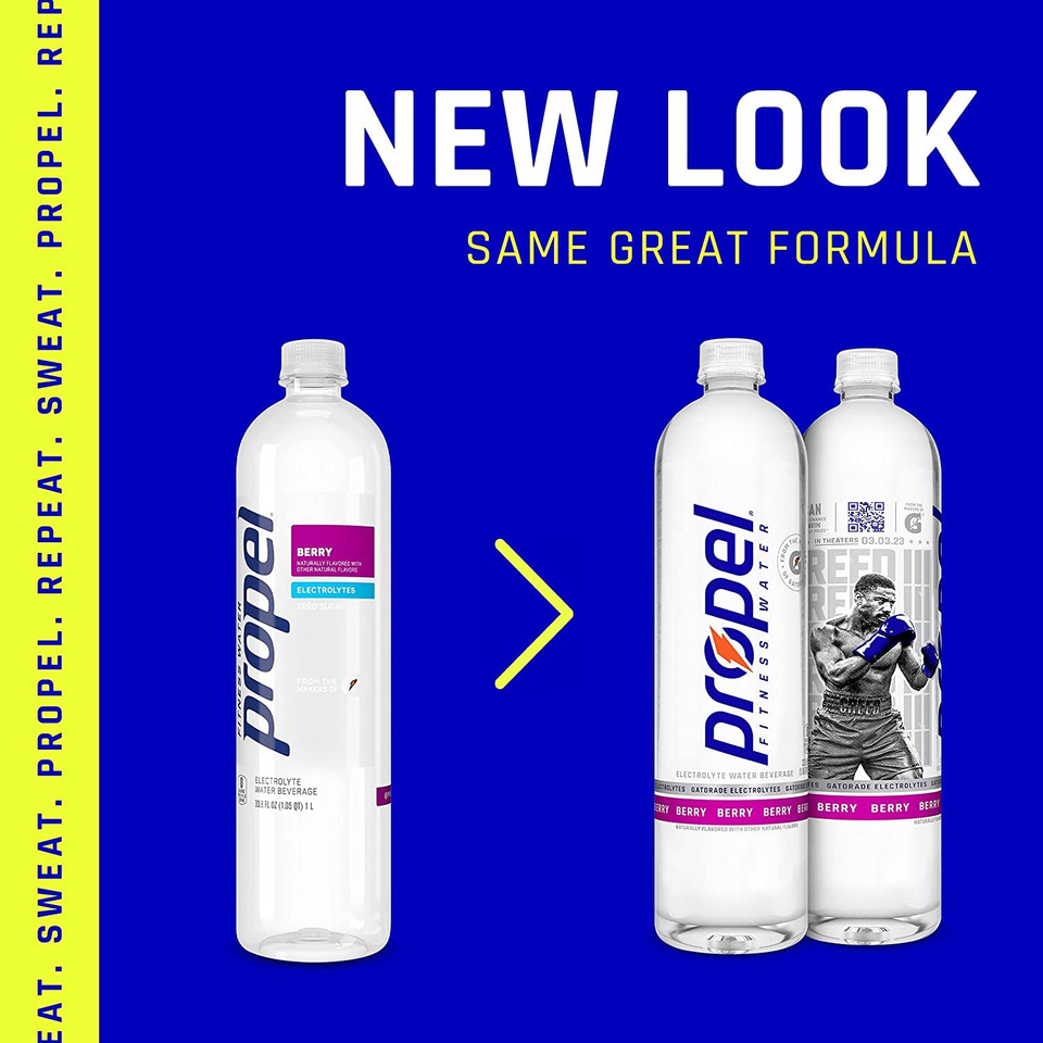 Propel Berry, Zero Calorie Sports Drinking Water With Electrolytes And Vitamins C&E, 16.9 Fl Oz, Pack Of 12 Propel Berry, Zero Calorie Sports Drinking Water With Electrolytes And Vitamins C&E, 16.9 Fl Oz, Pack Of 12