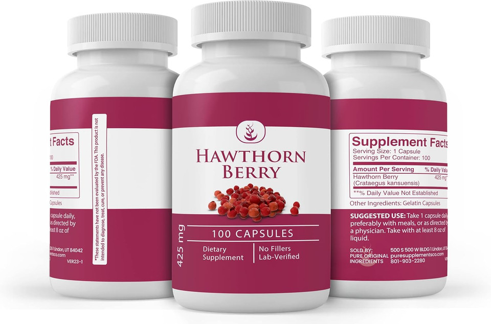 Pure Original Ingredients Hawthorn Berry, (100 Capsules) Always Pure, No Additives Or Fillers, Lab Verified