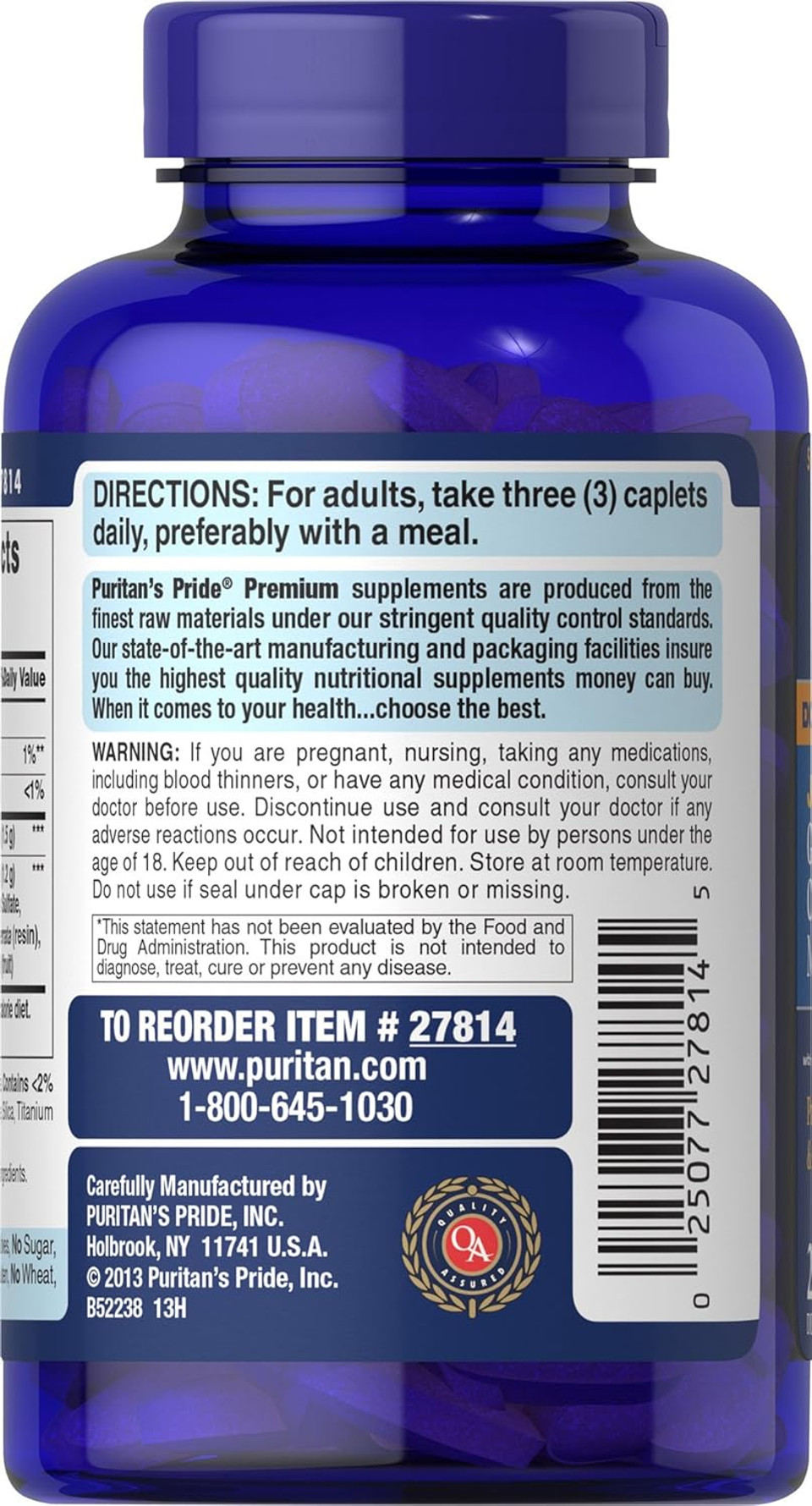 Puritan'S Pride Glucosamine, Chondroitin & Msm -3 Per Day Formula
