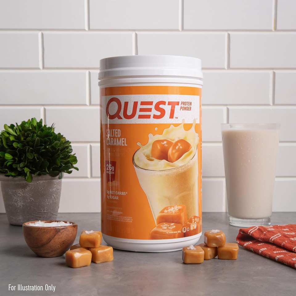 Quest Nutrition Salted Caramel Protein Powder; 26G Protein; 1G Sugar; Low Carb; Gluten Free; 1.6 Pounds; 24 Servings