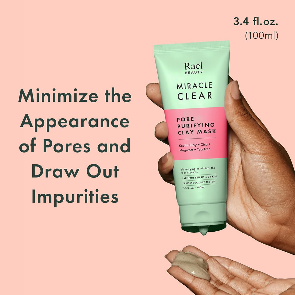 Rael Miracle Bundle - Miracle Clear Pore Control Clay Mask (3.4 Fl. Oz) & Miracle Clear Soothing Spot Gel (0.14Oz)