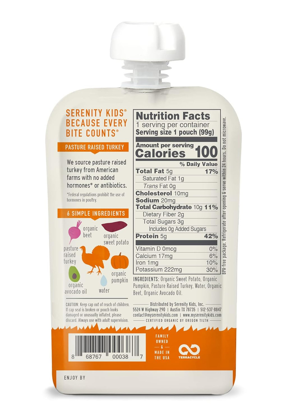 Serenity Kids Sweet Potato Lover Baby Food Pouch Bundle | 6 Each Of Organic Sweet Potato & Spinach, Sweet Potato & Parsnip And Pasture Raised Turkey, Sweet Potato, Pumpkin, & Beet (18 Count)