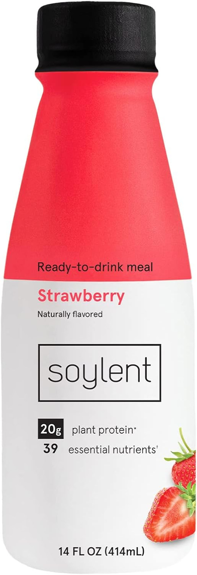 Soylent Complete Meal Replacement Shake, Strawberry, 20G Complete Protein, 28 Vitamins & Minerals, Low Sugar, 14Oz (Single Bottle)
