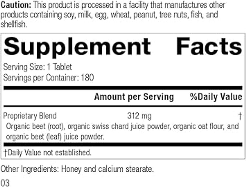 Standard Process Betafood - Digestive Health And Liver Support Supplement With Whole Food Blend Of Oat Flour, Organic Beet Root, And Organic Beet Juice - 180 Tablets