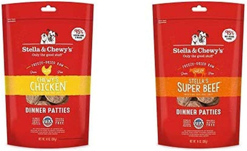 Stella & Chewy'S Freeze-Dried Raw Dinner Patties Dog Food (Bundle Of 3, 5.5 Oz. Bags) - Chicken, Beef, Lamb