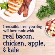 Stewart Freeze Dried Dog Food Topper, Pufftops, Made In Usa With Real Bacon, Healthy, Natural, Freeze Dried Dog Treats, Bacon, Chicken, Apple, And Kale Recipe, 3.5 Ounce Resealable Pouch