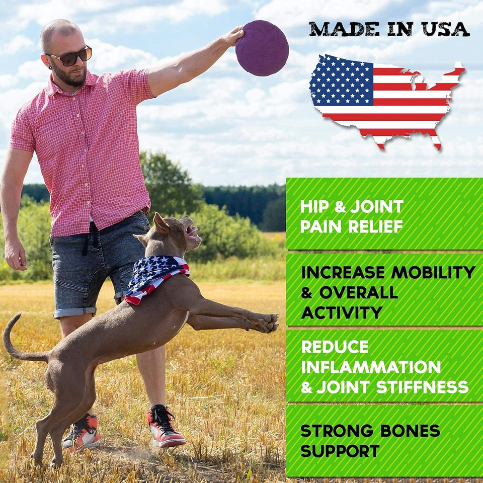 Strellalab Hemp Treats And Glucosamine For Dogs + Salmon Oil Omega 3 For Dogs Bundle - Hip & Joint Supplement - Allergy Relief - Itch Relief, Shedding - Skin And Coat Supplement