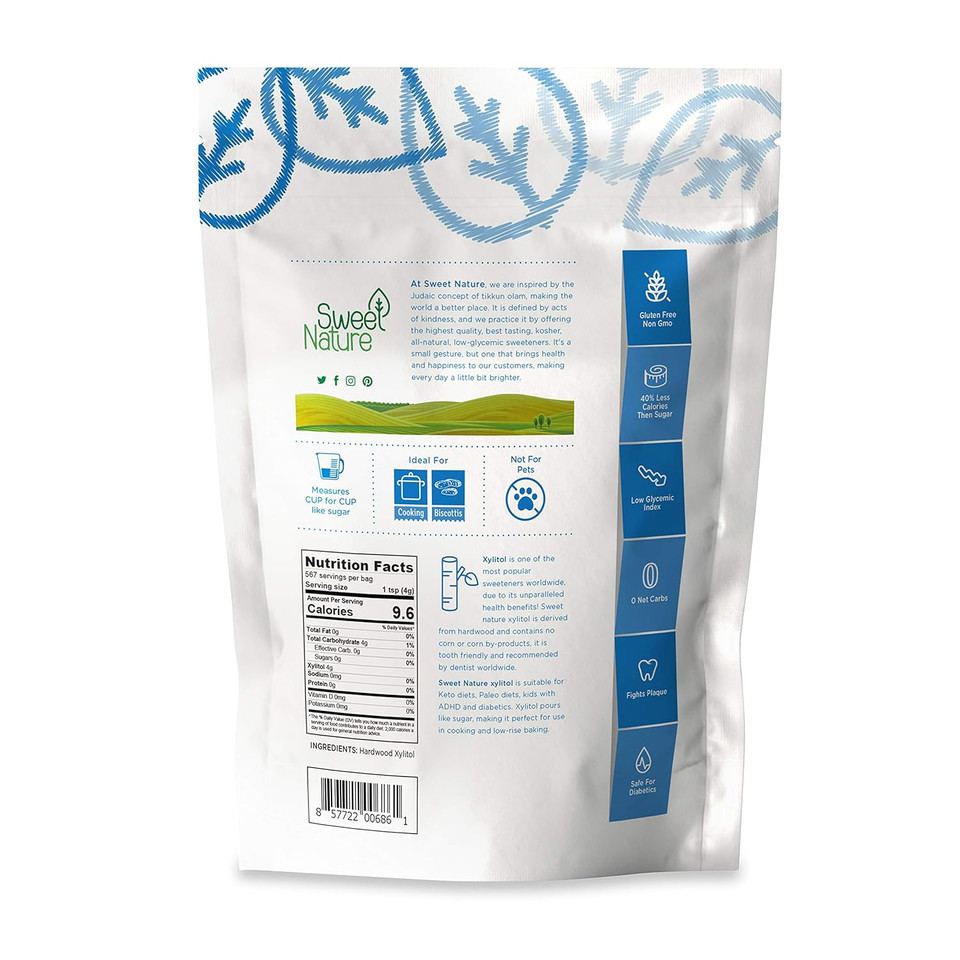 Sweet Nature Birch Xylitol Sweetener Keto Friendly 5 Lb (80 Oz)