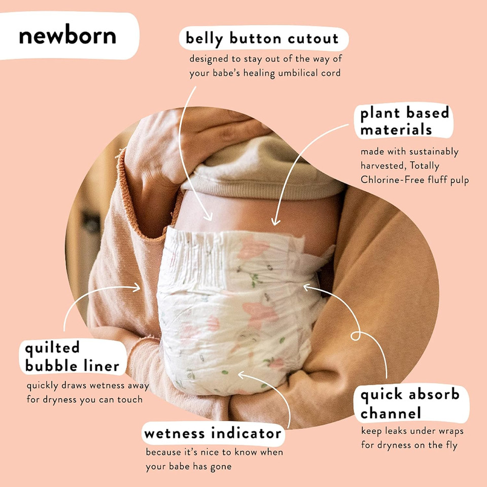 The Honest Company Clean Conscious Diapers | Plant-Based, Sustainable | Above It All + Pandas | Club Box, Size Newborn, 76 Count